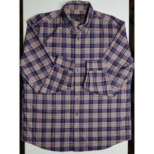 Jos. A. Bank Long Sleeve Button Down Blue Plaid Tailored Fit Shirt Men's XL